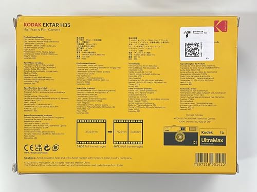 KODAK EKTAR H35 Cámara de película de Medio fotograma (Salvia) con Rollo de película Ultramax 400/24EXP de 35mm